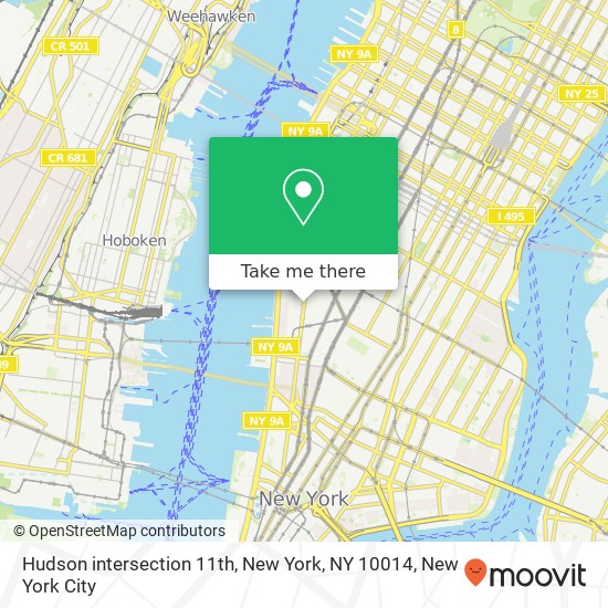 Mapa de Hudson intersection 11th, New York, NY 10014