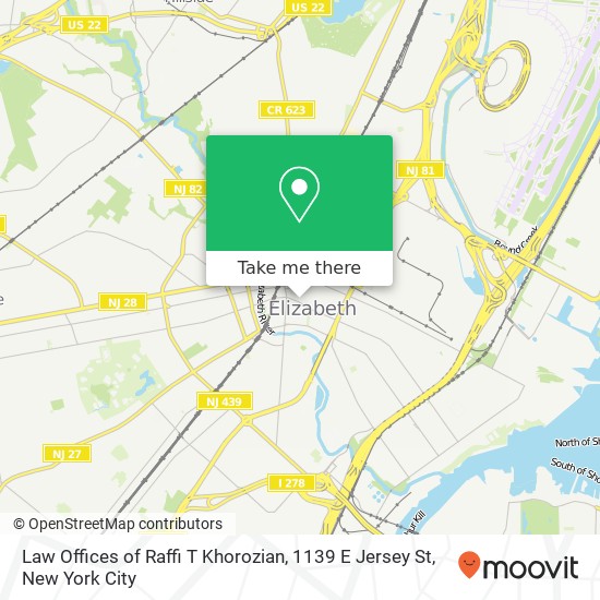 Law Offices of Raffi T Khorozian, 1139 E Jersey St map