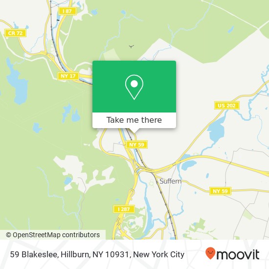 Mapa de 59 Blakeslee, Hillburn, NY 10931