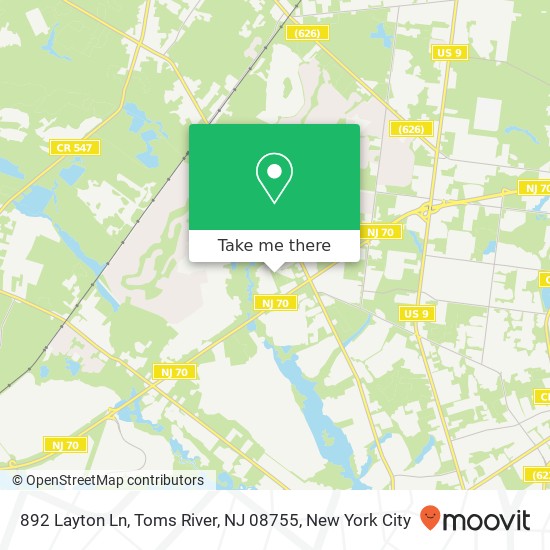 892 Layton Ln, Toms River, NJ 08755 map