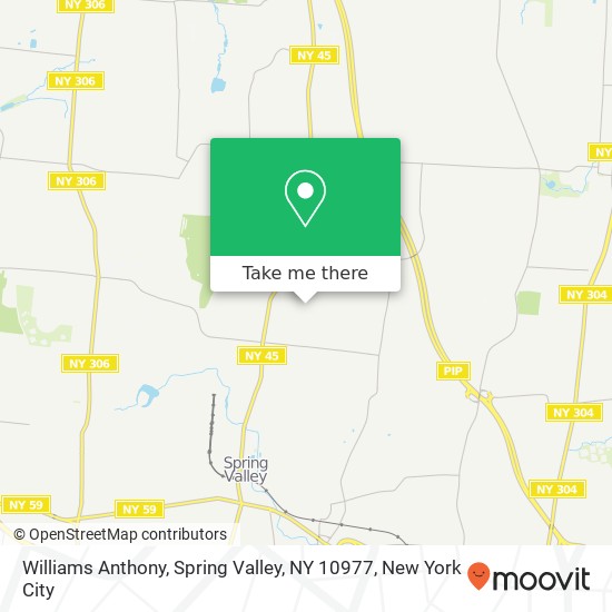 Mapa de Williams Anthony, Spring Valley, NY 10977