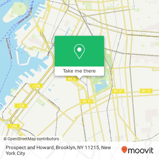 Mapa de Prospect and Howard, Brooklyn, NY 11215