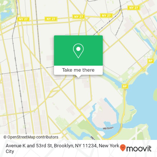 Mapa de Avenue K and 53rd St, Brooklyn, NY 11234