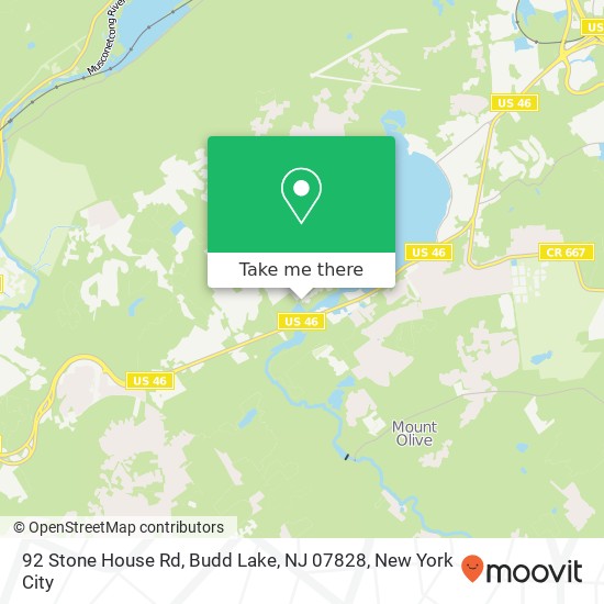 Mapa de 92 Stone House Rd, Budd Lake, NJ 07828