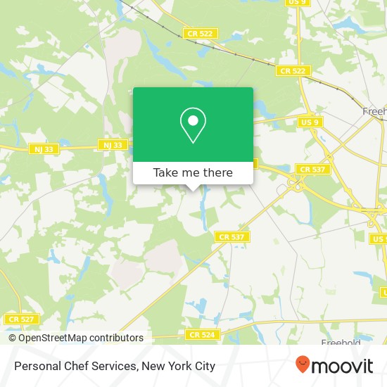 Personal Chef Services map