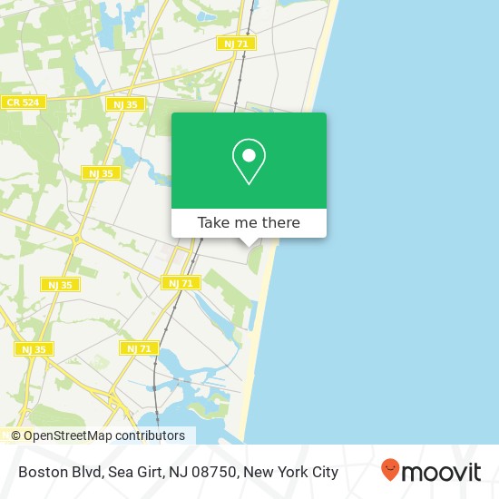 Mapa de Boston Blvd, Sea Girt, NJ 08750