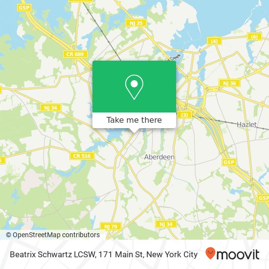 Mapa de Beatrix Schwartz LCSW, 171 Main St