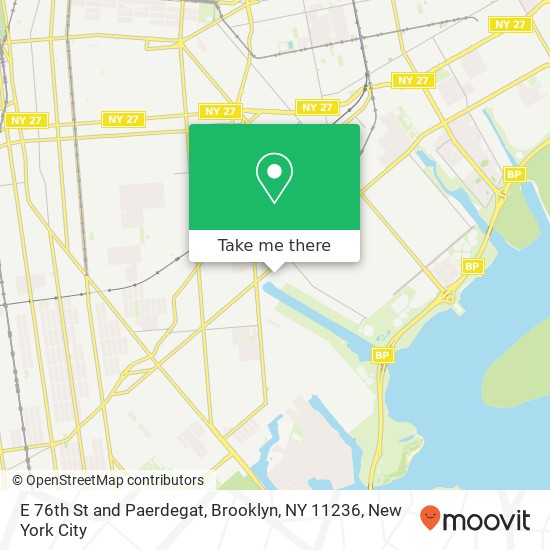 Mapa de E 76th St and Paerdegat, Brooklyn, NY 11236