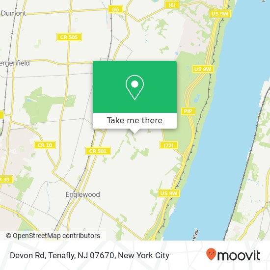 Mapa de Devon Rd, Tenafly, NJ 07670