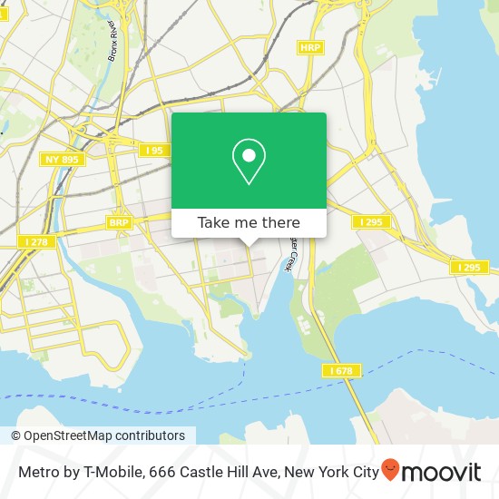 Mapa de Metro by T-Mobile, 666 Castle Hill Ave