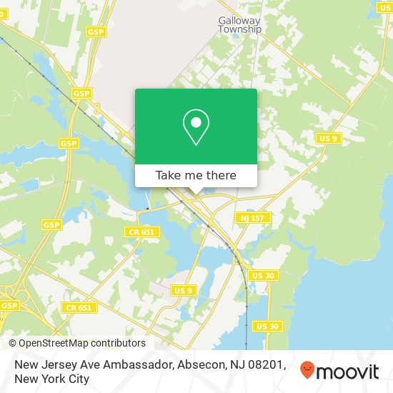 Mapa de New Jersey Ave Ambassador, Absecon, NJ 08201