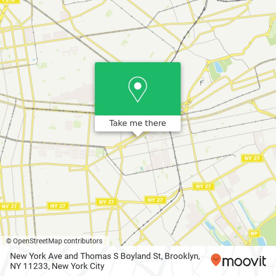 Mapa de New York Ave and Thomas S Boyland St, Brooklyn, NY 11233
