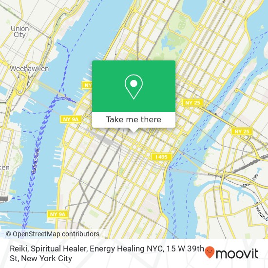 Mapa de Reiki, Spiritual Healer, Energy Healing NYC, 15 W 39th St