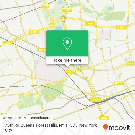 Mapa de 76th Rd Queens, Forest Hills, NY 11375