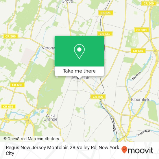 Mapa de Regus New Jersey Montclair, 28 Valley Rd