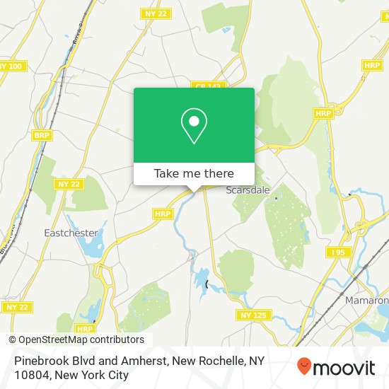 Mapa de Pinebrook Blvd and Amherst, New Rochelle, NY 10804
