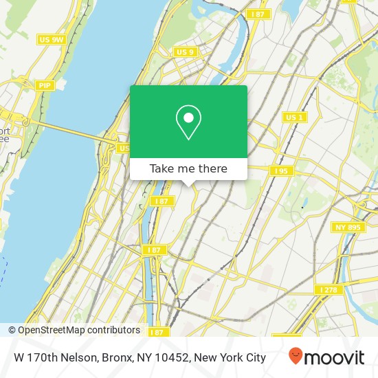 Mapa de W 170th Nelson, Bronx, NY 10452