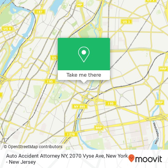 Auto Accident Attorney NY, 2070 Vyse Ave map