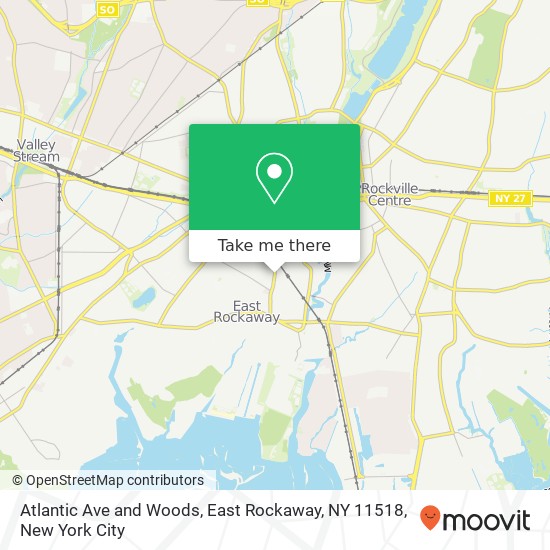 Mapa de Atlantic Ave and Woods, East Rockaway, NY 11518