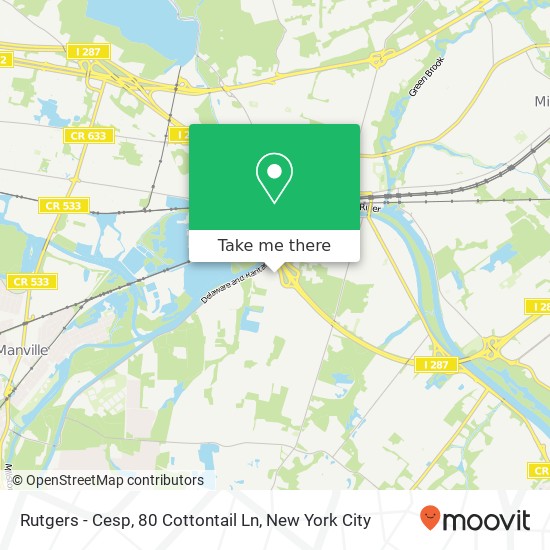 Mapa de Rutgers - Cesp, 80 Cottontail Ln