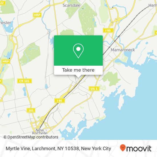 Mapa de Myrtle Vine, Larchmont, NY 10538