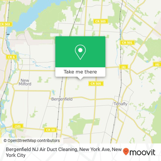 Mapa de Bergenfield NJ Air Duct Cleaning, New York Ave