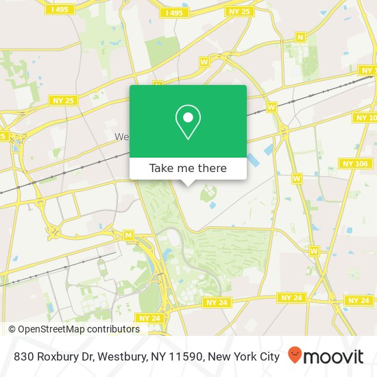 Mapa de 830 Roxbury Dr, Westbury, NY 11590