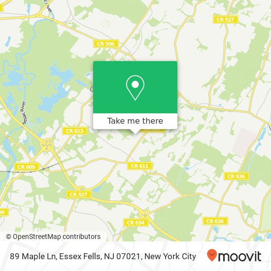 Mapa de 89 Maple Ln, Essex Fells, NJ 07021