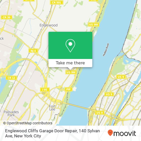 Mapa de Englewood Cliffs Garage Door Repair, 140 Sylvan Ave