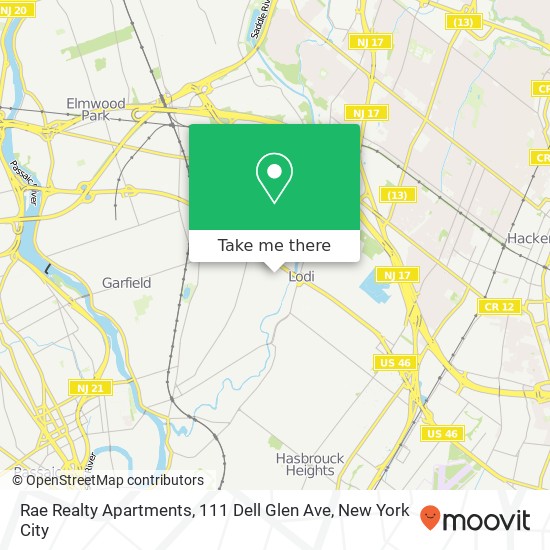 Mapa de Rae Realty Apartments, 111 Dell Glen Ave