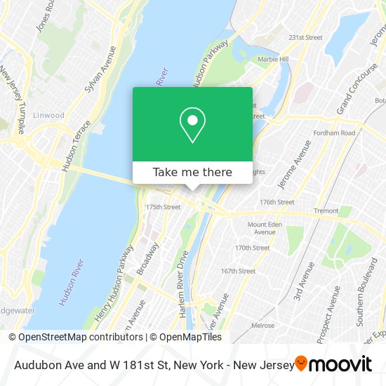 Mapa de Audubon Ave and W 181st St