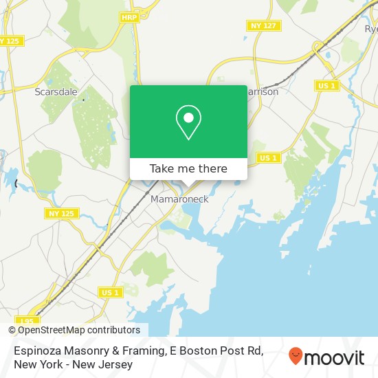 Mapa de Espinoza Masonry & Framing, E Boston Post Rd