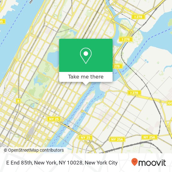 E End 85th, New York, NY 10028 map