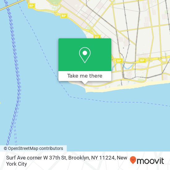 Surf Ave corner W 37th St, Brooklyn, NY 11224 map