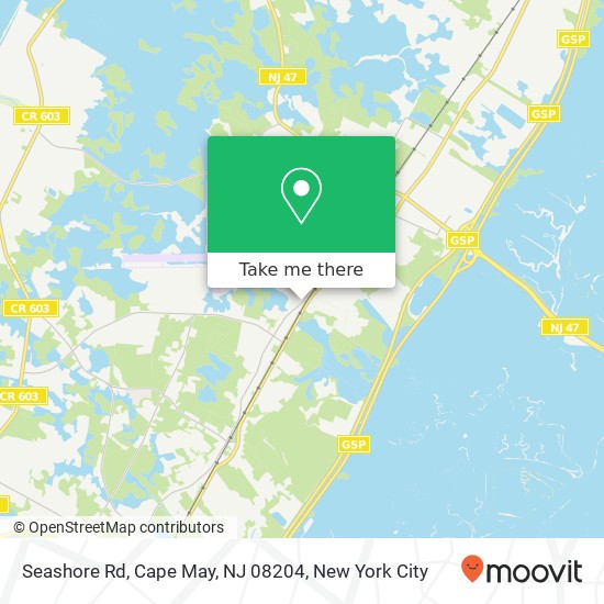 Mapa de Seashore Rd, Cape May, NJ 08204