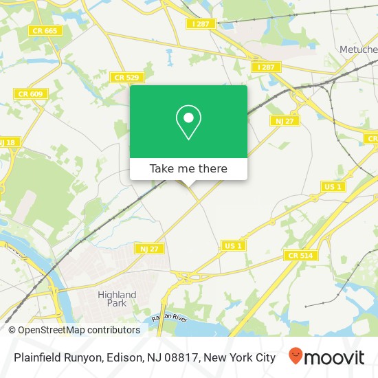 Plainfield Runyon, Edison, NJ 08817 map