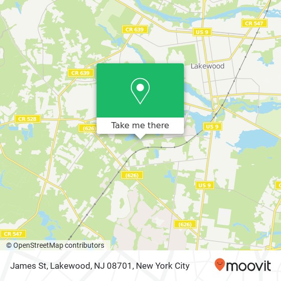 Mapa de James St, Lakewood, NJ 08701