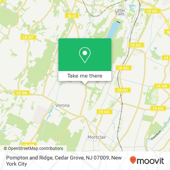 Mapa de Pompton and Ridge, Cedar Grove, NJ 07009