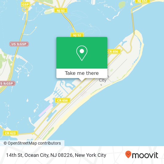 Mapa de 14th St, Ocean City, NJ 08226