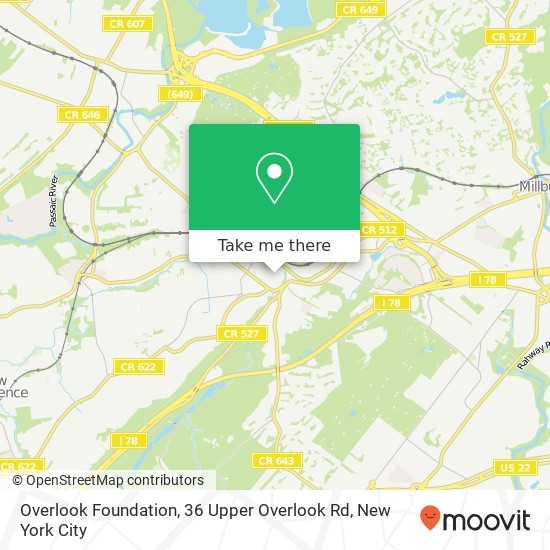 Mapa de Overlook Foundation, 36 Upper Overlook Rd