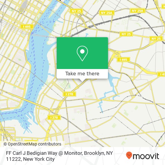 Mapa de FF Carl J Bedigian Way @ Monitor, Brooklyn, NY 11222