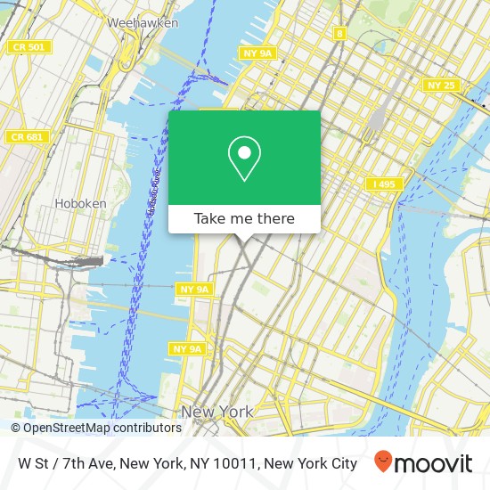 Mapa de W St / 7th Ave, New York, NY 10011