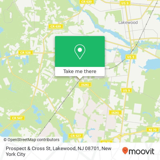 Mapa de Prospect & Cross St, Lakewood, NJ 08701