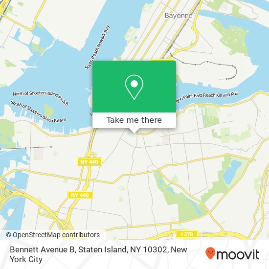 Mapa de Bennett Avenue B, Staten Island, NY 10302