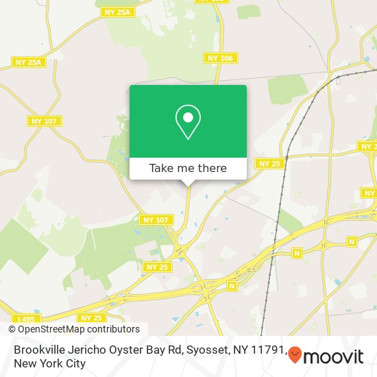 Mapa de Brookville Jericho Oyster Bay Rd, Syosset, NY 11791