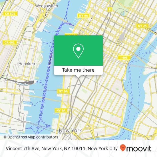 Vincent 7th Ave, New York, NY 10011 map