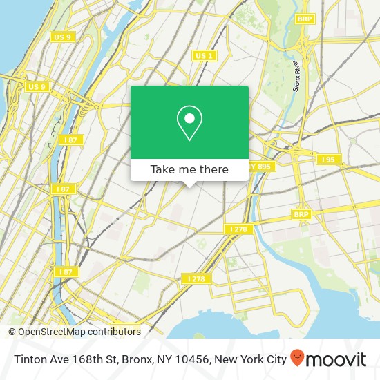 Tinton Ave 168th St, Bronx, NY 10456 map