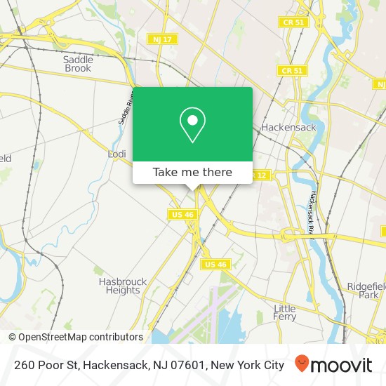 260 Poor St, Hackensack, NJ 07601 map