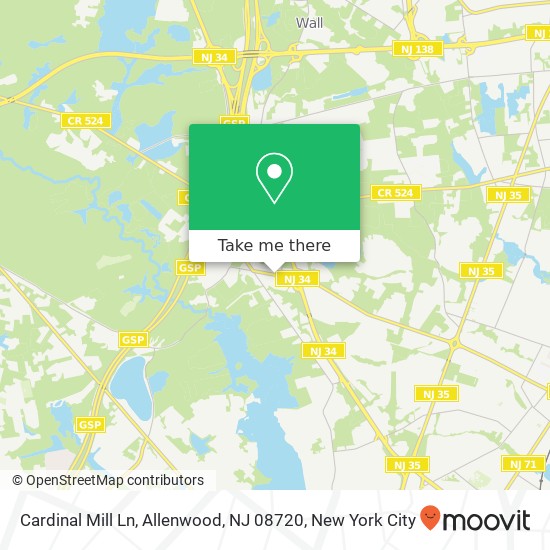 Cardinal Mill Ln, Allenwood, NJ 08720 map