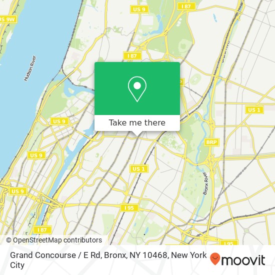 Grand Concourse / E Rd, Bronx, NY 10468 map